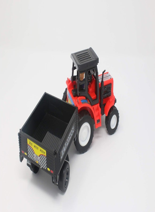 Shinsei Plastic Tractor with Trolley, Pack of 1, Red, Kid - Image 2